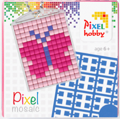 Pixelhobby Schlüsselanhänger Auswahl aus 7 Farben Medaillon Mit Kette 