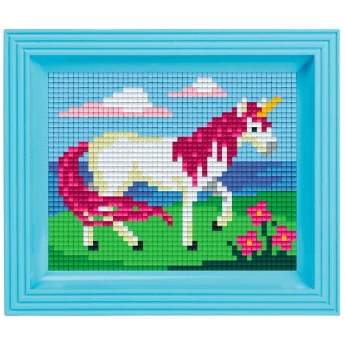 Pixel Hobby Bild im Rahmen Einhorn