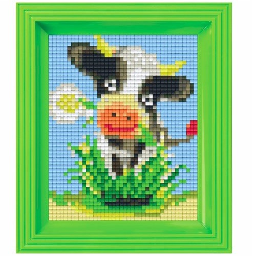 Pixel Hobby Bild im Rahmen Kuh
