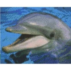 Pixel Vorlage Delphin