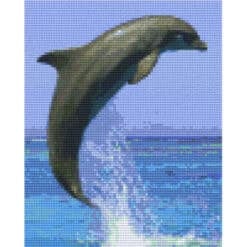 Pixel Vorlage Delphin