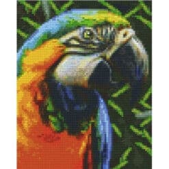 Pixel Vorlage Papagei