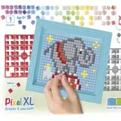 XL Pixel Bild im Rahmen Elefant 12103