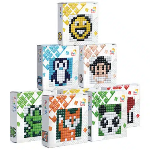 Pixelplatte XL Bagger - Plaque De Base Flexible à Décorer, Pierres En Bioplastique - Motif Pelleteuse, Pour Enfants Dès 6 Ans