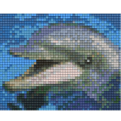 Pixel Vorlage Delphin