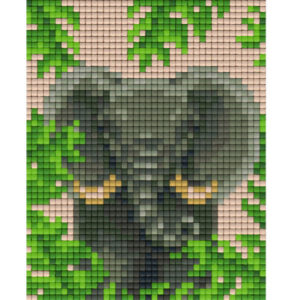 Pixel Vorlage Elefant