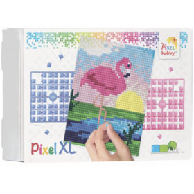 XL Pixel Bild Flamingo