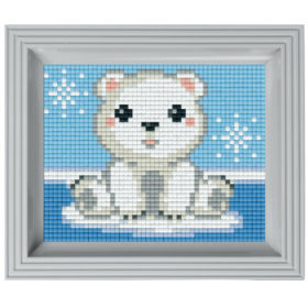 Pixel Geschenkset im Rahmen Eisbär Baby