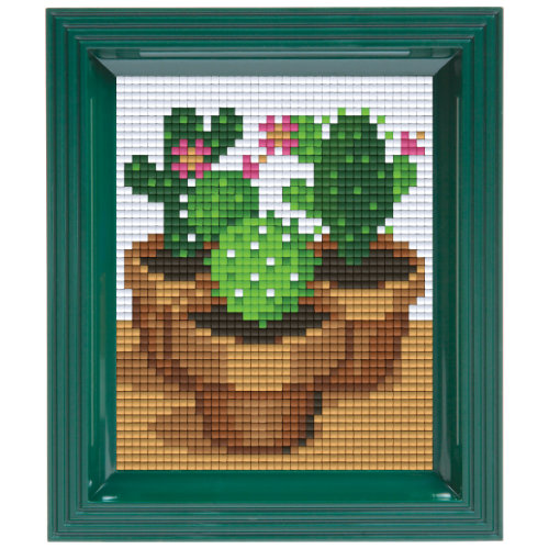 Pixel Geschenkset im Rahmen Kaktus