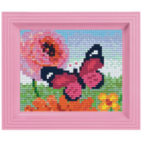 Pixel Geschenkset im Rahmen Schmetterling Pink