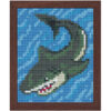 Pixel Bild im Holzrahmen Hai