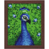 Pixel Bild im Holzrahmen Pfau