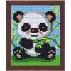 Pixel Bild im Holzrahmen Panda