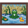 Pixel Bild im Holzrahmen Frosch