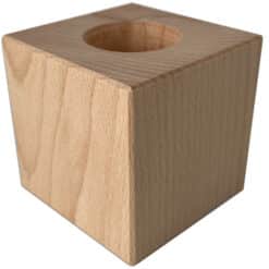 Holzwürfel Buche Kerzenständer