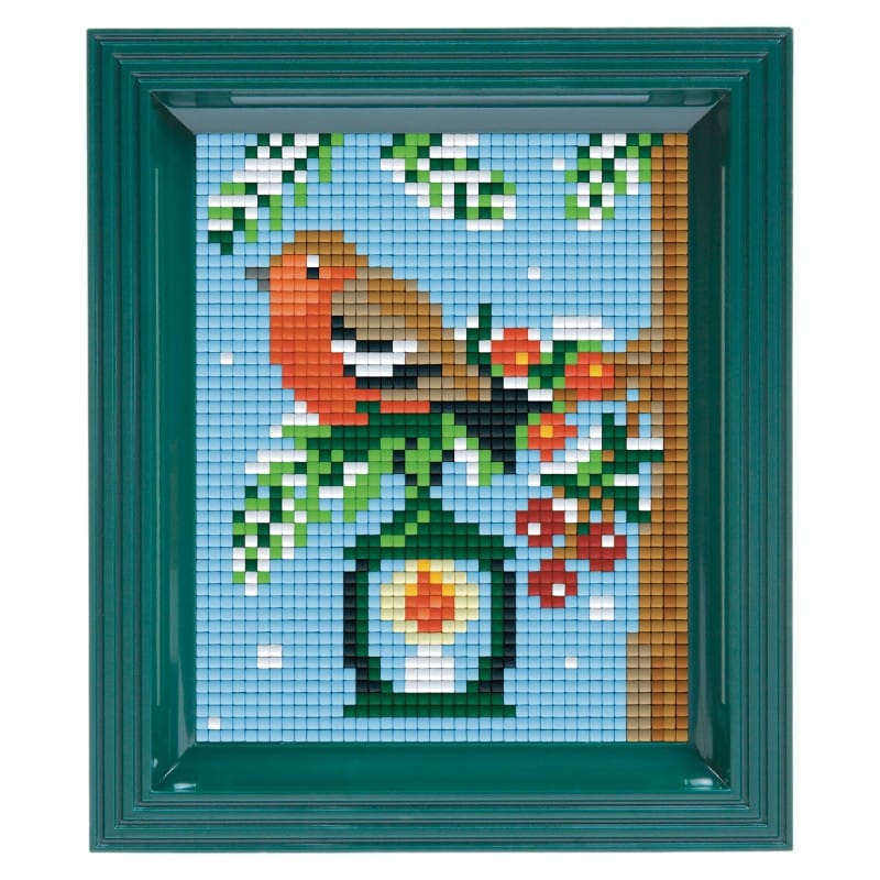 Pixel Bild Vogel im Winter