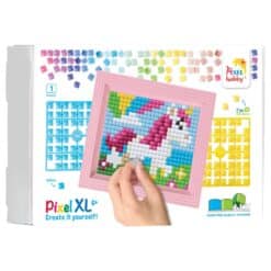 XL Pixelbild mit Rahmen Einhorn 12090